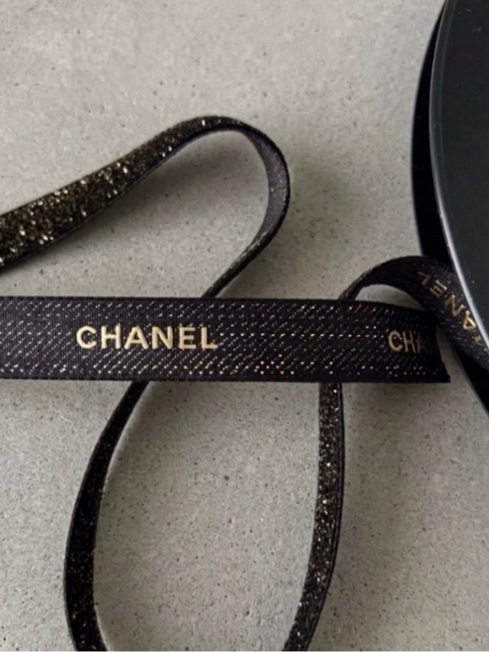 Authentic CHANEL Black Gold Holiday Ribbon Full Roll 25m Rare